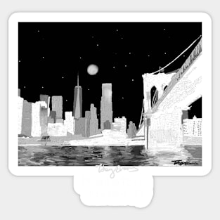 New York City Manhattan and Brooklyn Bridge Sticker